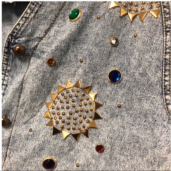 Vintage Acid Wash Denim Studded Jacket & Pants Set - Picture 5 of 8